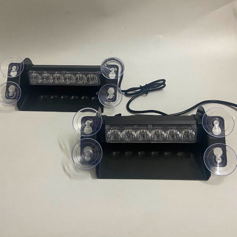 车载LED吸盘挡风玻璃铲子爆闪灯12v/24v警示灯应急频闪巡逻车红蓝