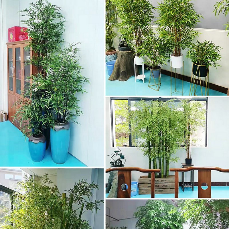 真假5杆原色金丝盆竹室内装饰人造仿真竹子绿植造景美化金丝盆竹