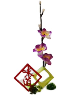 仿真梅花创意刺身摆盘装饰花草盘饰配件酒店插花菜品围边喜宴冷菜