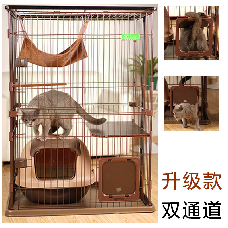 出口实本猫笼家号室内猫笼子猫别墅大用二三层日木框笼子猫咪用品