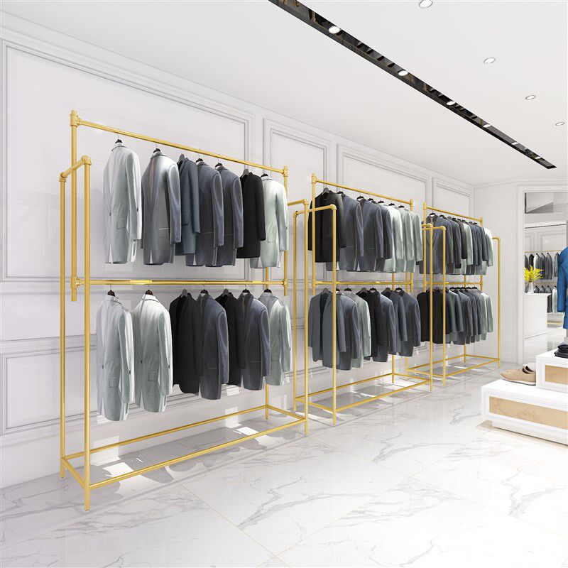 铁艺婚纱架子展示架落地双层挂衣架婚纱店衣架影楼礼服货架陈列架