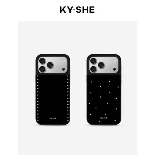 KYSHE新款时髦简约黑边镜面镂空Magsafe磁吸手机壳适用iPhone16/17promax小众高级感全包保护壳