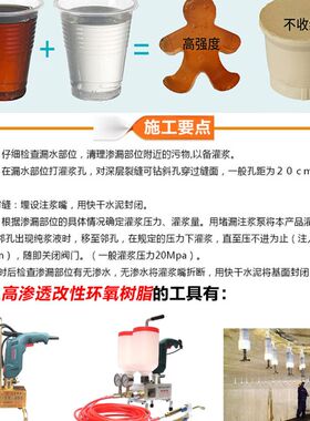 高渗透改性环氧树脂注浆液地坪空鼓裂缝修补灌浆料大坝加固堵漏