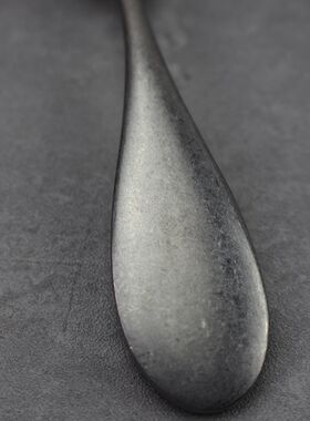 初岛国做旧雪花咖啡勺 宝宝喂饭勺加深宽柄汤匙18/10不锈钢甜品