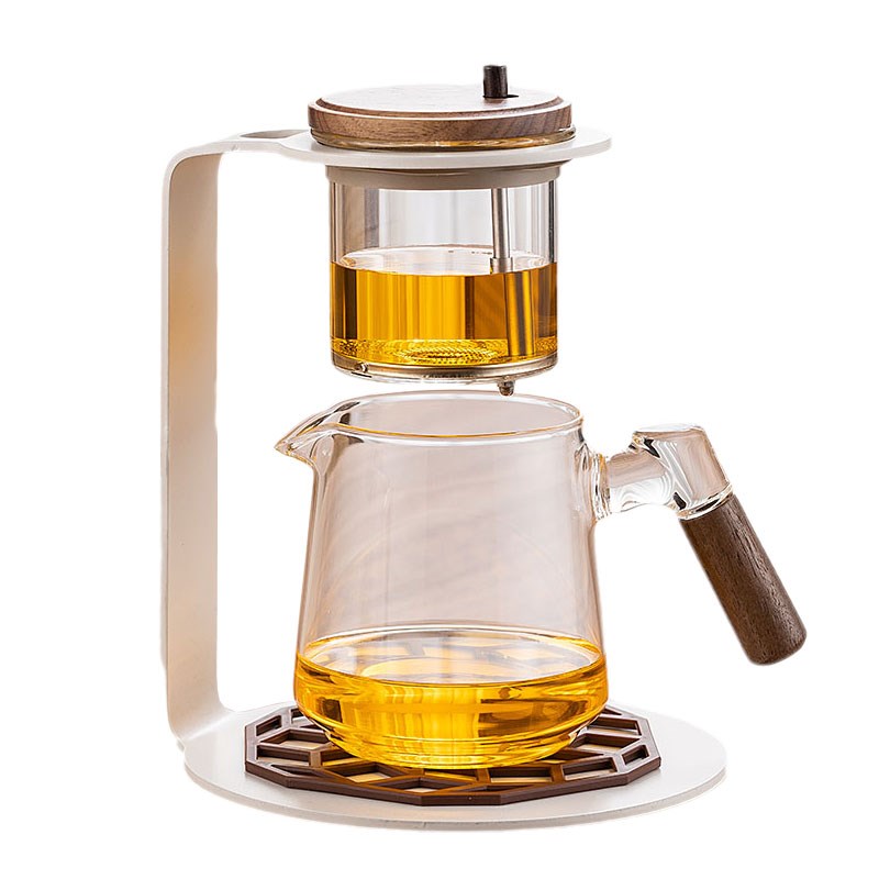 自动懒人泡茶器玻璃飘逸杯高档茶具套装冲茶器整套泡茶壶茶架