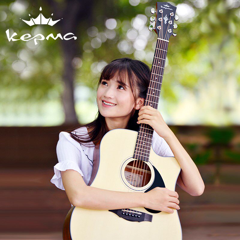 ke箱ma吉他民谣卡马吉他A1C/D1C入门初学男女学生电p木吉它