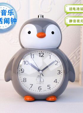 儿童学生静音夜灯卡通狐狸创意床头卧室会说话多功能智能懒人闹钟