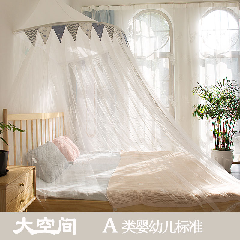 半圆顶新款蚊帐床头吊顶加大公主风欧式加密厚落地式双人家用蚊帐