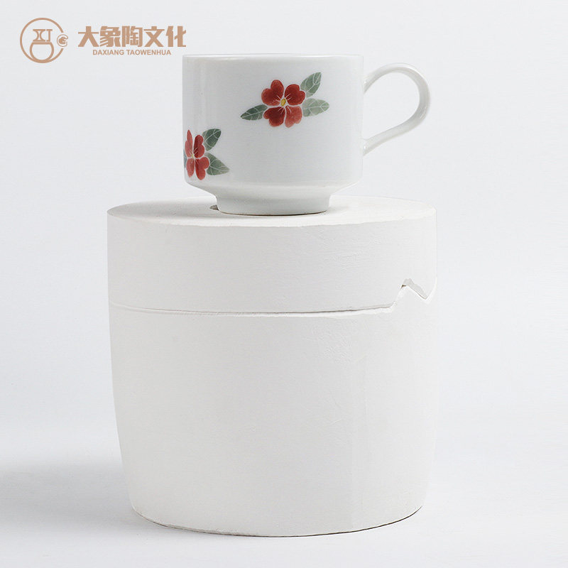 碎花杯陶艺模具 陶瓷石膏注浆模具咖啡杯水杯泥浆灌浆 大象陶文化