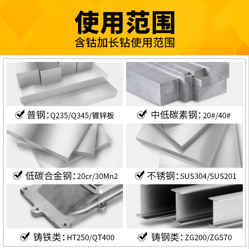 含钴加长麻花钻头10/10.1/10.2/10.3/10.5/10.6/10.8/10.9MM