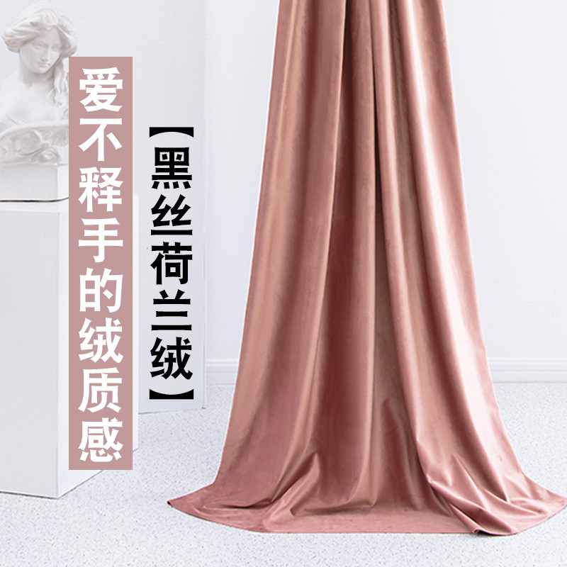 档奢现代高轻丝绒布窗帘遮欧卧室北光客厅成品天鹅绒窗帘2021新款