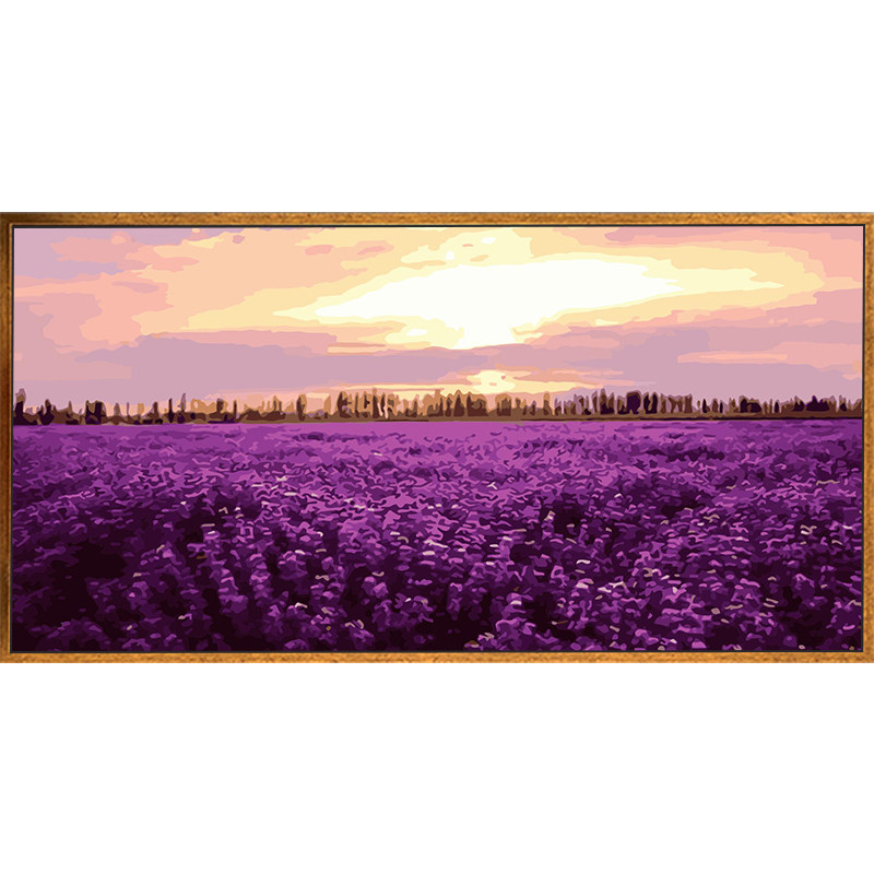 diy数字油手画填色油工制作解压客厅风景画画手绘填充彩画装饰画