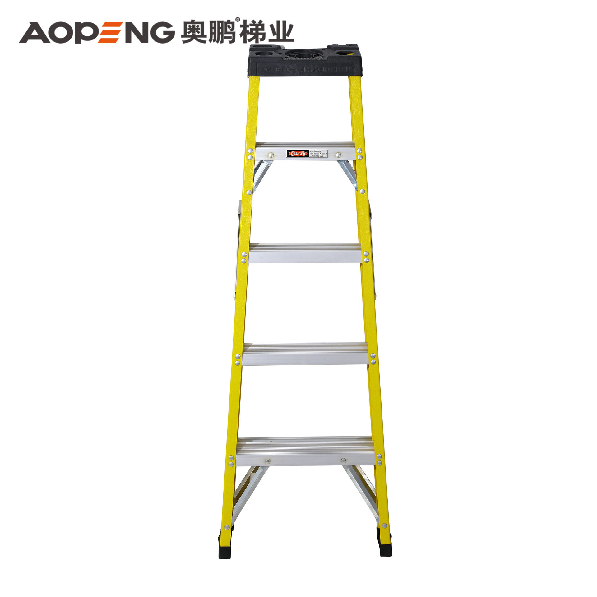 奥鹏铝梯单侧家用梯人字收缩梯便携工程工具盘梯子加厚绝缘梯