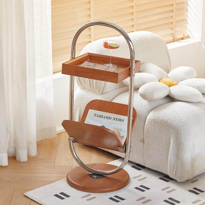 中古边几复古实木收纳置物架网红小户型沙发迷你创意简约茶几