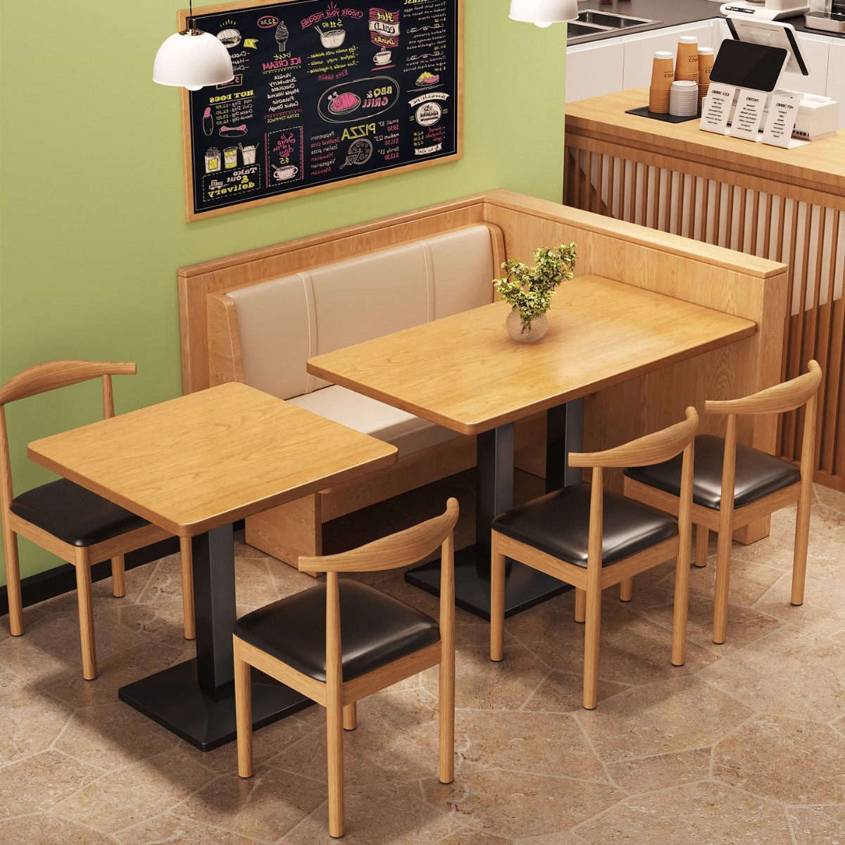 奶茶店专用桌子餐饮商用小方桌咖啡桌快餐店桌椅吃饭餐桌中古风