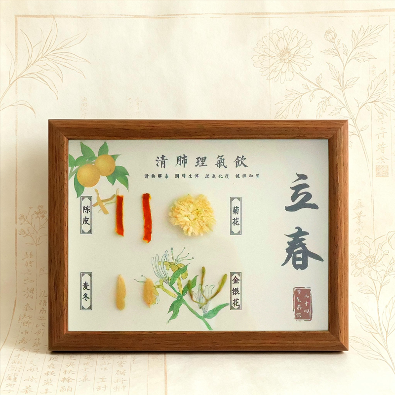 24节气中医馆茶饮文创相框摆件