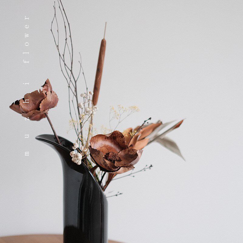 干花花束客厅摆设高级感永生花真花含花瓶侘寂风餐厅装饰家居摆件