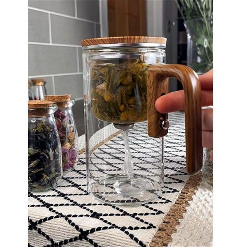 一键过滤家用茶水分离泡茶杯磁吸飘逸壶喝茶杯全玻璃茶杯办公室