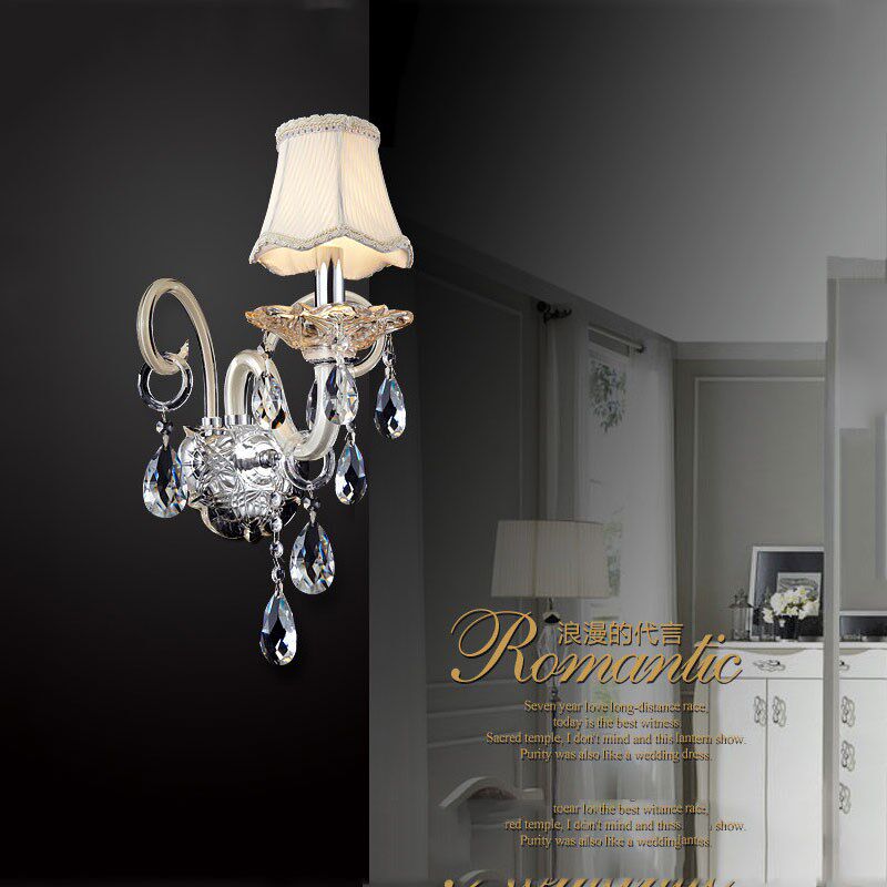 欧式蜡烛水晶壁灯奢华客厅卧室背景墙灯个性酒店床头灯led镜前灯