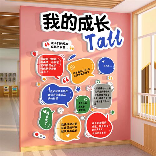 幼儿园大厅墙面装饰环创境布置材料主题成品托管班文化背景贴纸画