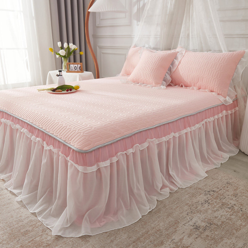 少女心雪纺空调软席泰国乳胶凉席三件套仙女卧室床裙款水洗折叠席,床上用品,乳胶席,淘宝优惠券,粉丝福利购,淘宝优惠卷