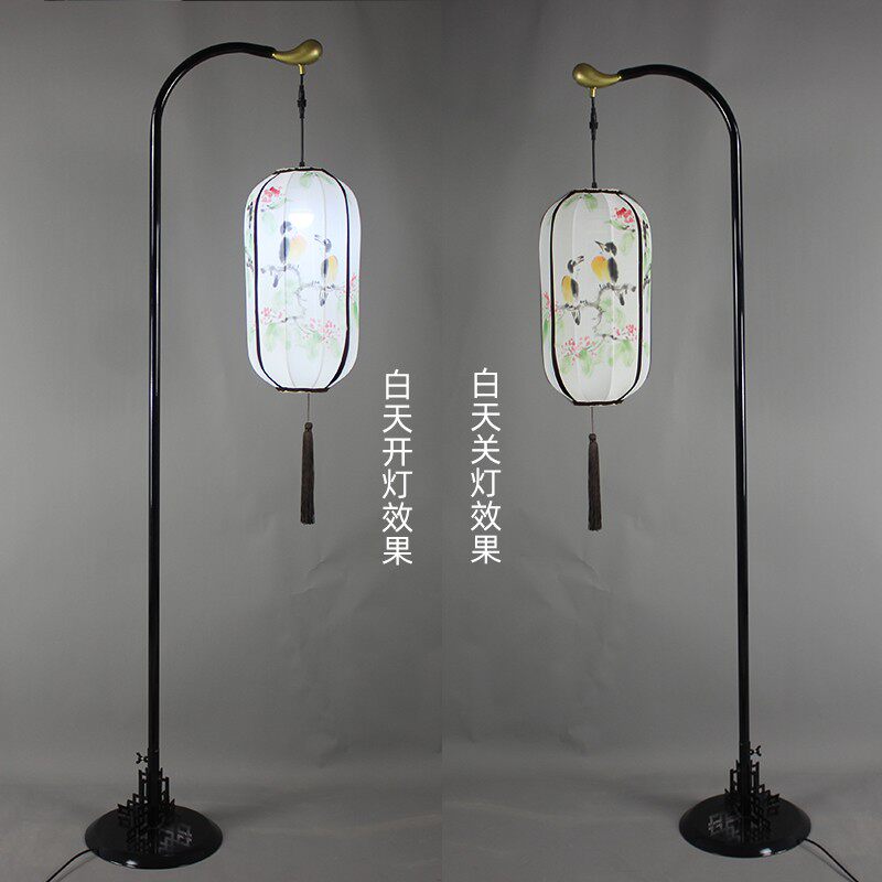 新款中式婚礼路引宫灯舞台布置婚庆道具迎宾摆件装饰金钩手绘灯笼