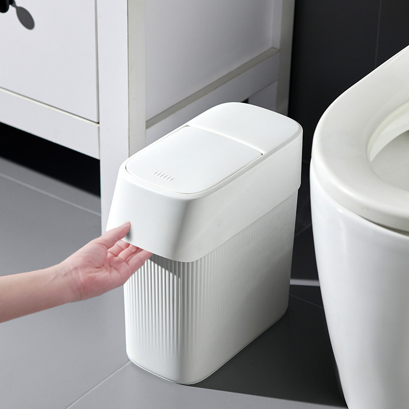 垃圾桶家用2023新款有盖卫生间厕所夹缝专用客厅按压式大容量带盖