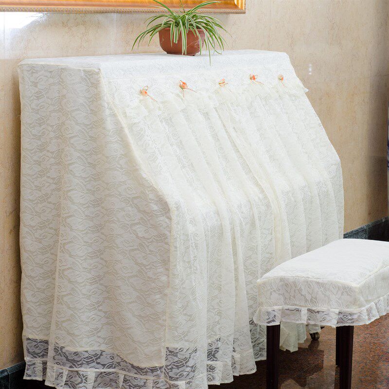 启颜 田园蕾丝钢琴罩分帘钢琴套钢琴防尘罩钢琴全罩双层琴罩