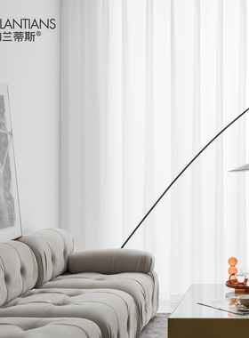 瀚兰蒂斯白纱窗帘白色纱帘透光不透人窗纱半遮光卧室加厚棉柔纱帘