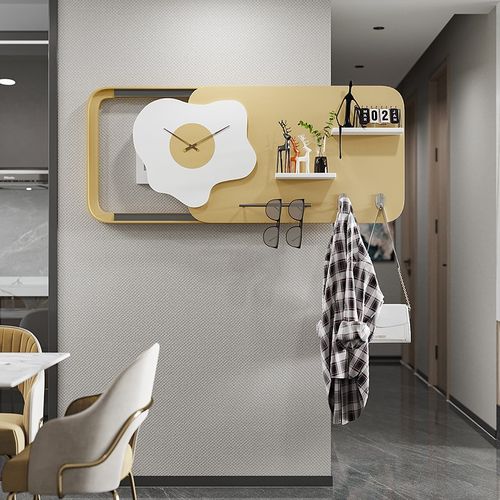 2024新款实木电表箱装饰画钟表现代配电箱挂钟遮挡时钟弱电盒带钟