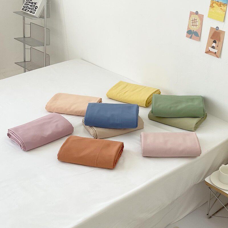 温柔拥抱柔软且细腻全棉50支磨毛床单加厚纯色床笠单件秋冬保暖