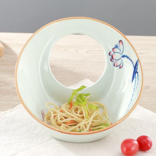 荷塘 白梅沙发提篮创意特色菜餐盘 陶瓷碗盘家用沙拉碗菜盘水果盘