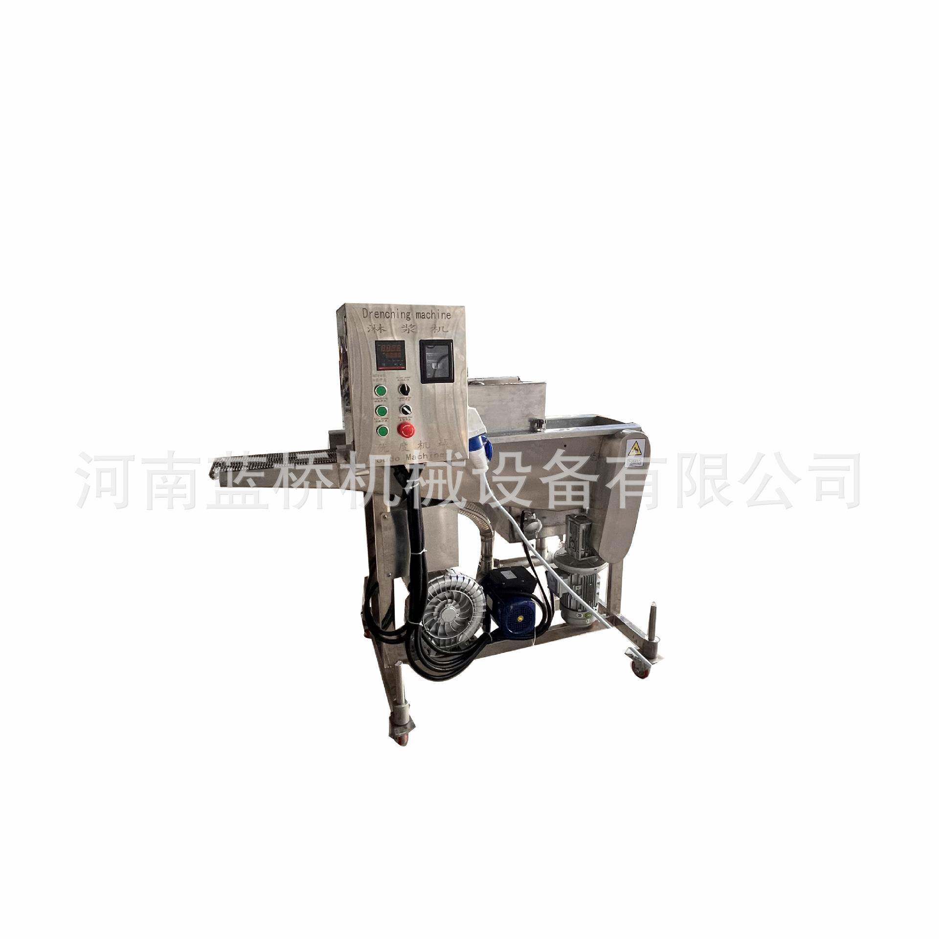 巧克力香草面包涂层机瀑布式可可脂裹涂设备奶香片威化饼上浆机