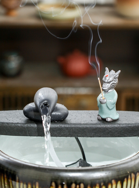 古法鱼缸创意循环水造景景观水景流水摆件出水口装饰流水器套装