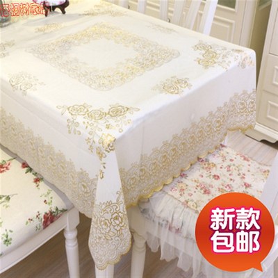 正方形桌布台布PVC八仙桌防水防油餐桌垫四方桌盖布欧式烫金桌布