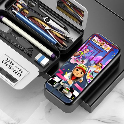 2023新款地铁跑酷文具盒小学生铅笔盒笔袋双层大容量笔盒男女款