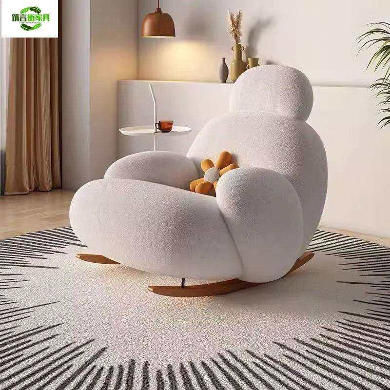 大白摇摇椅现代懒人沙发单人摇椅奶油客厅懒人椅简约阳台卧室少女,鲜花速递/花卉仿真/绿植园艺,割草机/草坪机,淘宝优惠券,粉丝福利购,淘宝优惠卷