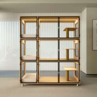 实木猫笼子别墅柜子猫窝猫舍猫房玻璃展示柜子育雏保暖保温柜箱笼