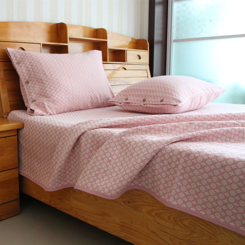 新款高档老粗布凉席三件套纯棉加厚夏季床单1.8米床软凉席可折叠