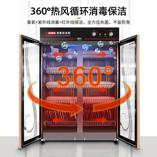 圣托立式商用双门消毒柜大容量饭店幼儿园厨房密胺餐盘具消毒碗柜