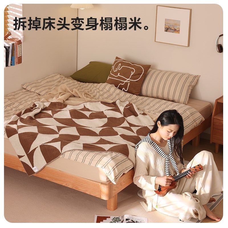 床2025新款主卧1米8乘2米大床红橡木加厚家用全实木床1米8双人床