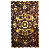 直销特惠精美隔断镂空木雕雕花板东南亚背景墙花格装 饰壁饰壁挂