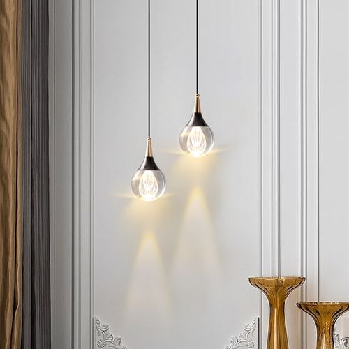 卧室床头小吊灯新款水晶圆形长线转角灯客厅背景墙装饰灯具