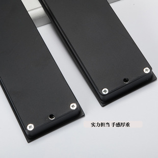 孔距128/192mm黑色嵌入式衣柜门对装平拉手 黑金灰色移门隐藏把手