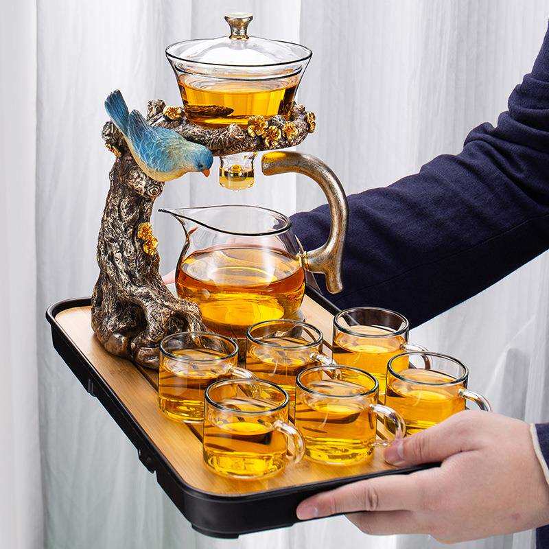 懒人半全自动茶具套装2024新款磁吸式玻璃泡茶器家用冲茶壶茶杯