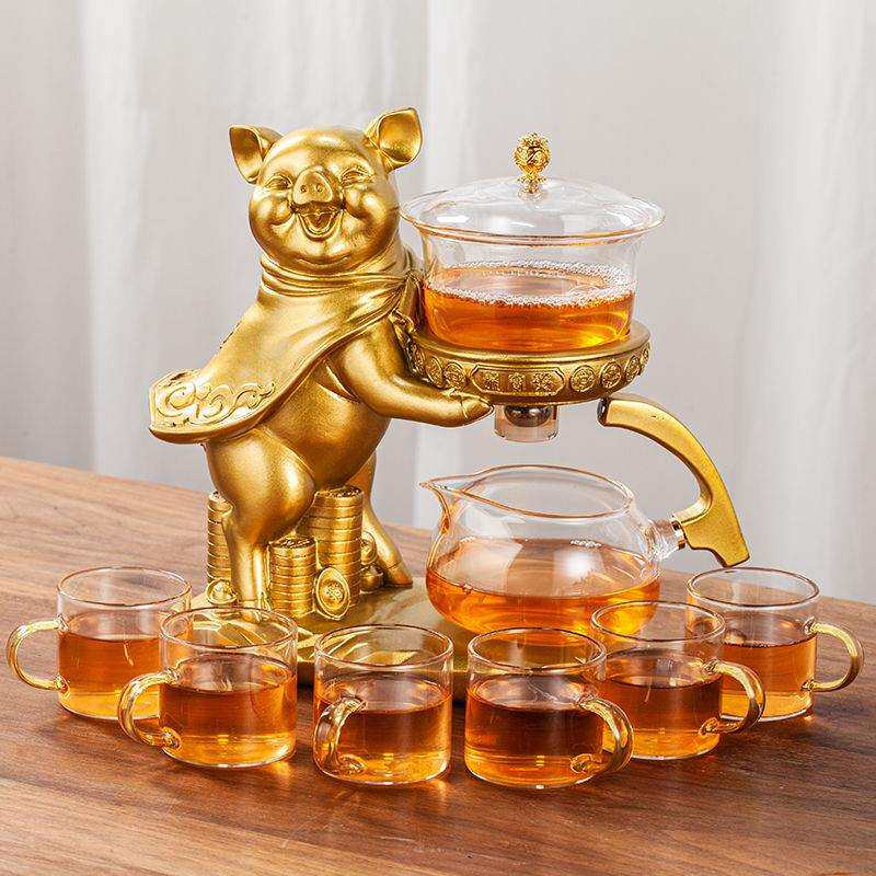 简约全自动玻璃茶具套装创意新手防烫泡茶壶茶杯整套磁吸高档家用