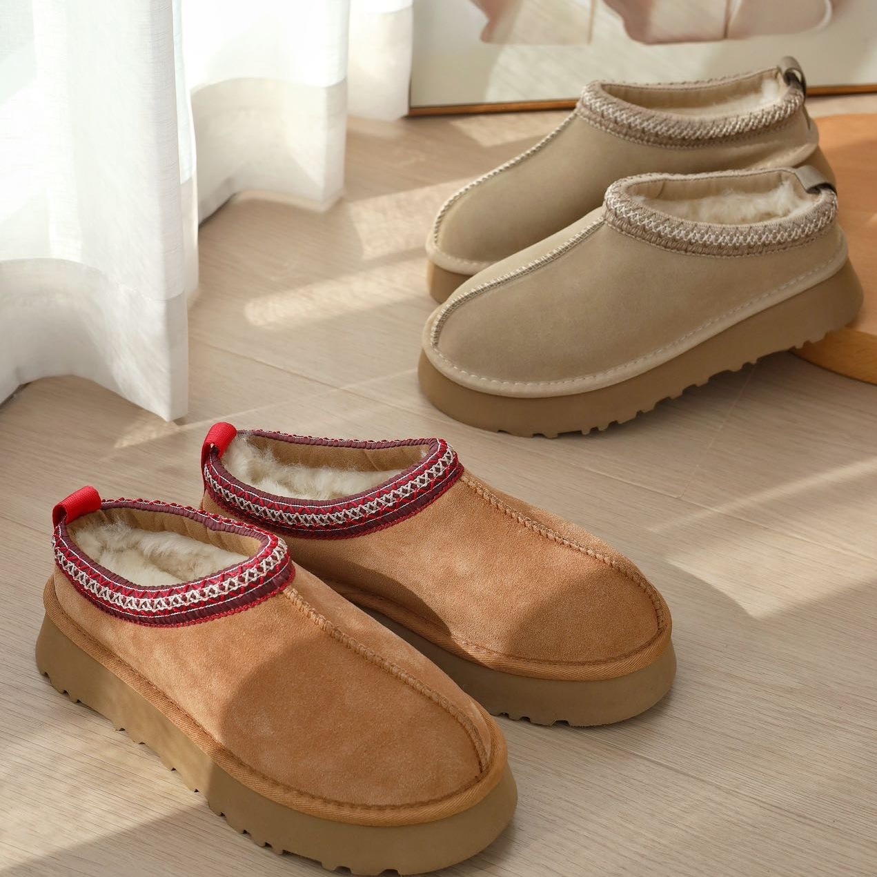 【小西专享】SACHA品牌民族风松糕厚底保暖雪地棉鞋BTBS0166-2553