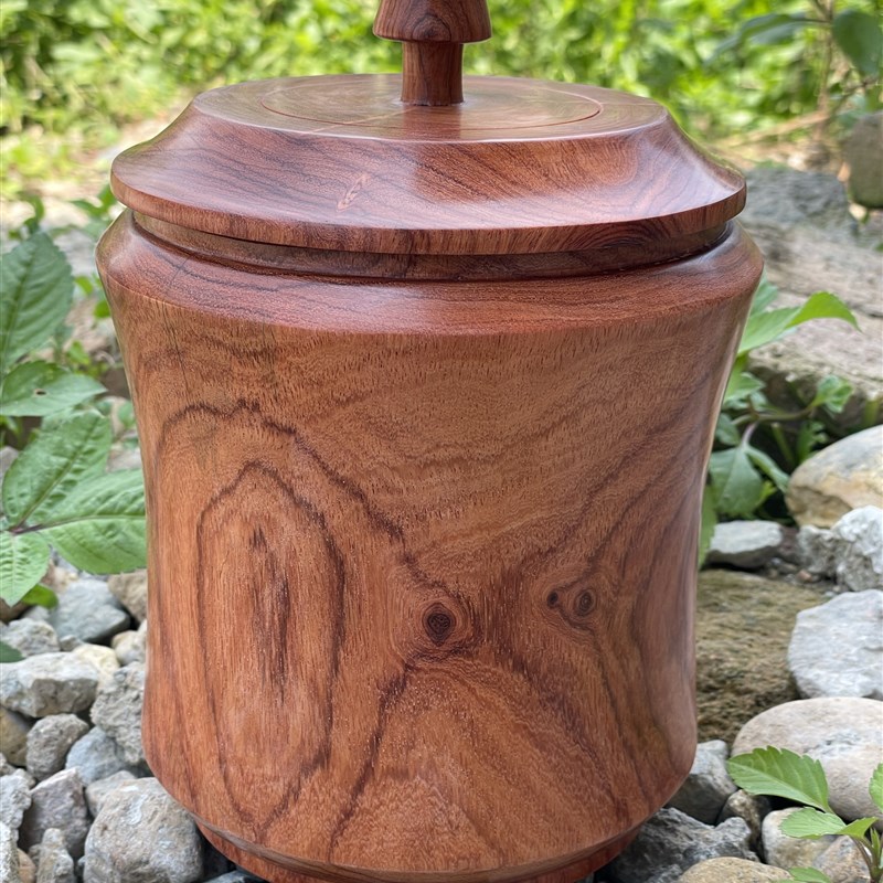 缅甸黄花梨木实木质茶叶罐高级精品储存茶罐红木醒茶罐木制密封罐