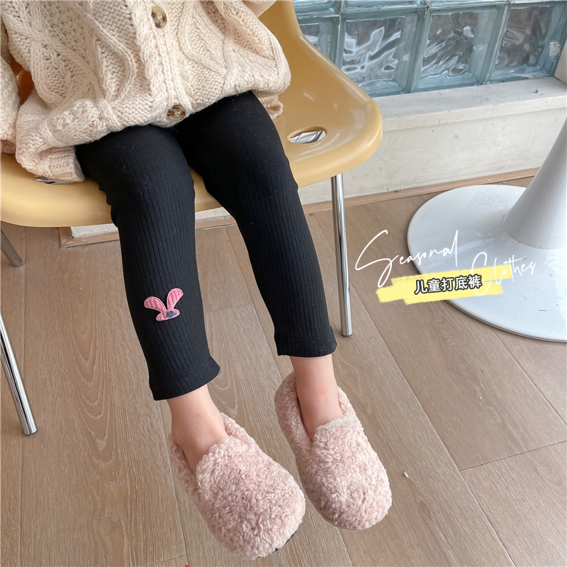 保暖春秋款柔软舒适洋气时尚休闲百搭卡通纯色打底裤女童弹力外穿