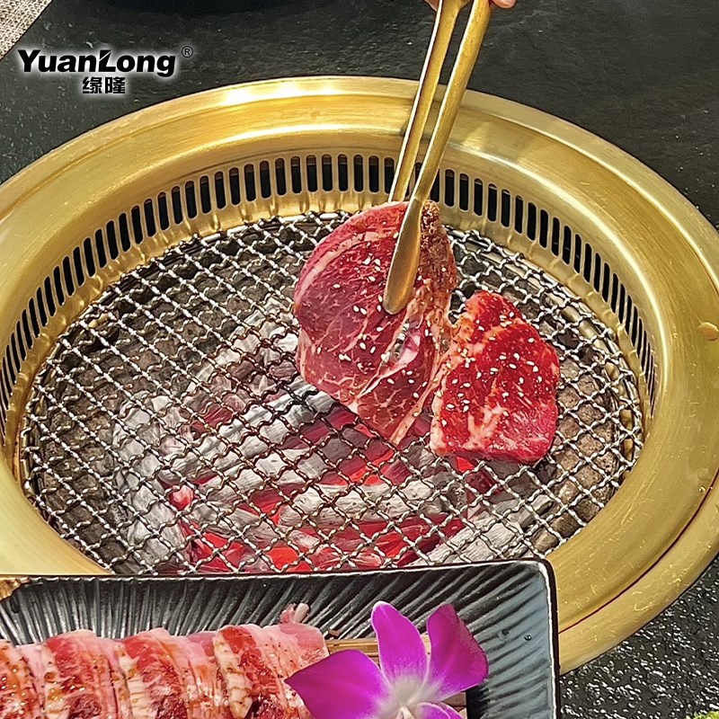 平圈日炉碳烤炉嵌入桌面烤肉店商用炉烤式下排烟碳火烤肉烧炭烤炉